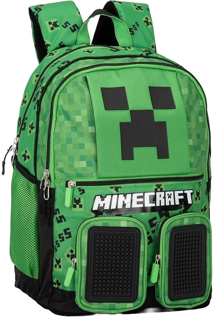 Ghiozdan școlar Minecraft Pixel - Cu 2 compartimente