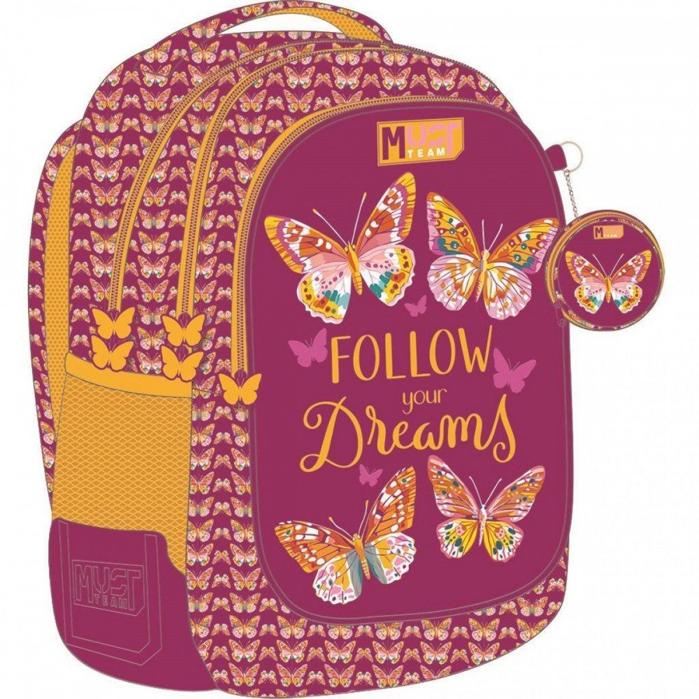 Ghiozdan școlar Must Follow Your Dreams - 3 compartimente