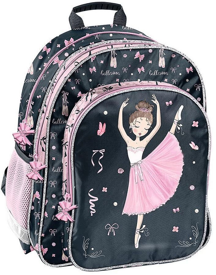 Rucsac școlar Paso Ballerina - Negru, Cu 2 compartimente