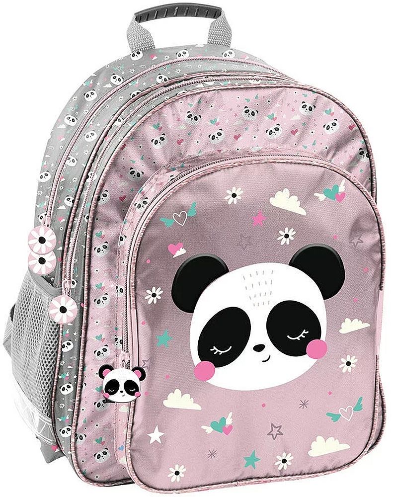 Rucsac școlar Paso Panda - Face, cu 2 compartimente