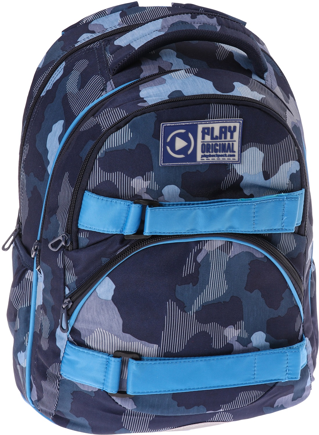 Ghiozdan școlar ergonomic Play Dexter Mini - Military Blue