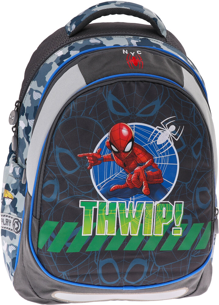 Ghiozdan școlar Play Spider-Man - Maxx Thwip, cu 3 compartimente