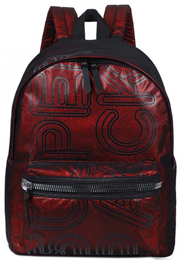 Ghiozdan școlar S. Cool Super Pack - Burgundy, cu 1 compartiment
