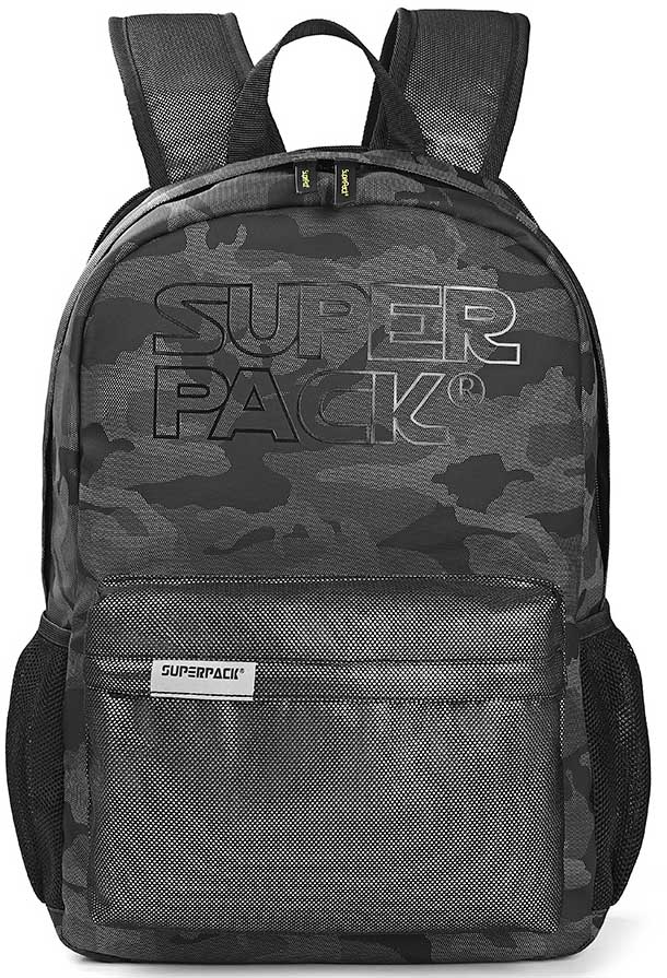 Ghiozdan școlar S. Cool Super Pack - Camuflaj gri, cu 1 compartiment