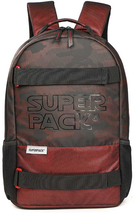 Ghiozdan școlar S. Cool Super Pack - Camuflaj roșu, cu 1 compartiment