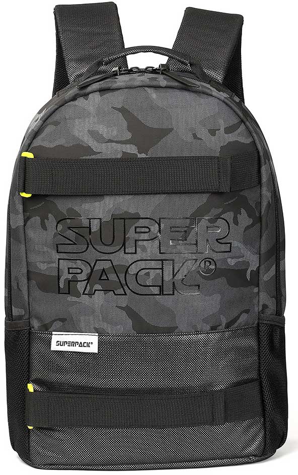 Ghiozdan școlar S. Cool Super Pack - Camuflaj negru, cu 1 compartiment