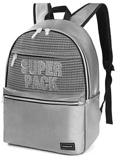 Ghiozdan școlar S. Cool Super Pack - Argintiu, cu 1 compartiment