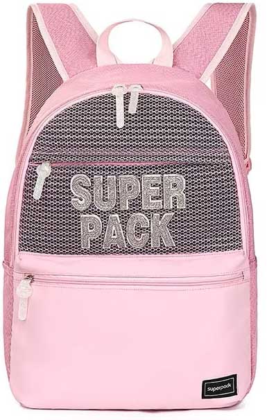 Ghiozdan școlar S. Cool Super Pack - Roz, cu 1 compartiment