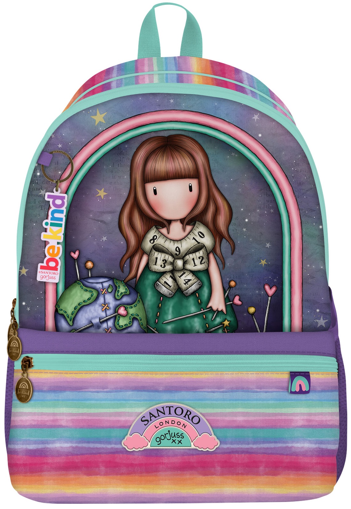 Ghiozdan școlar Santoro Gorjuss - Be Kind To Our Planet, 1 compartiment