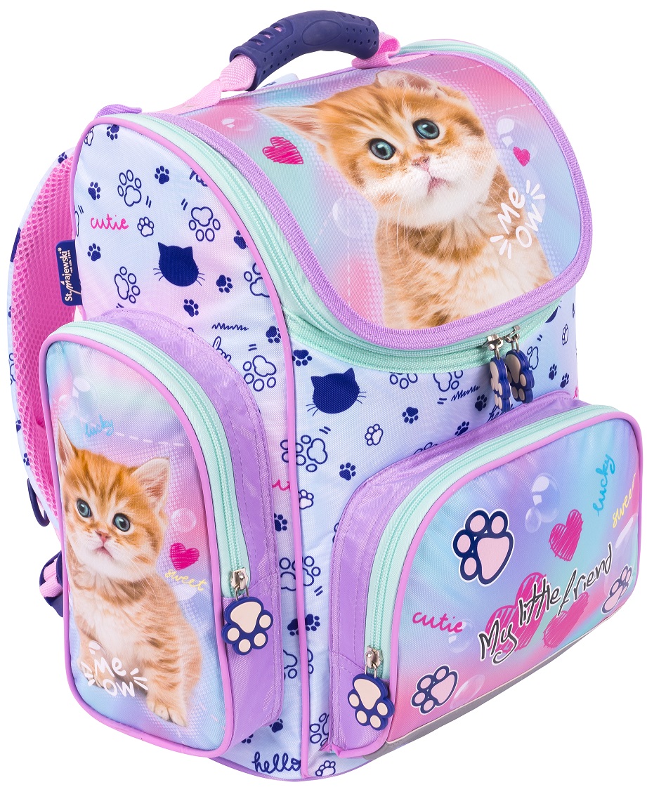 Ghiozdan școlar  St. Majewski My Little Friend - Pastel Kitty, 1 compartiment