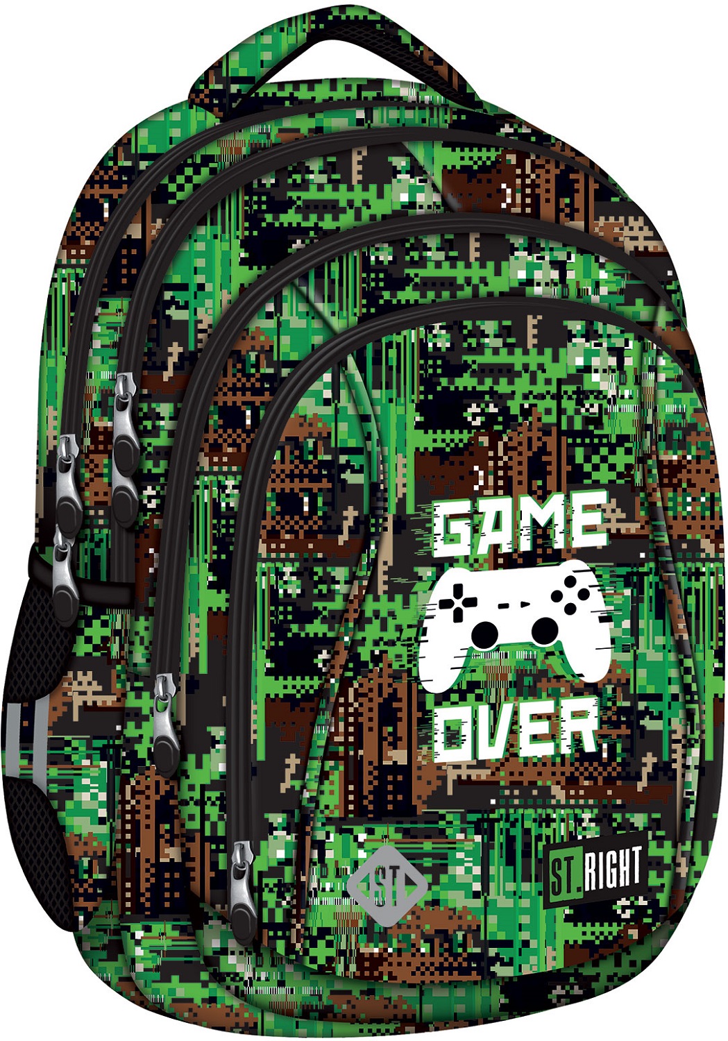 Ghiozdan școlar  St. Right Game Over - Cu 4 compartimente