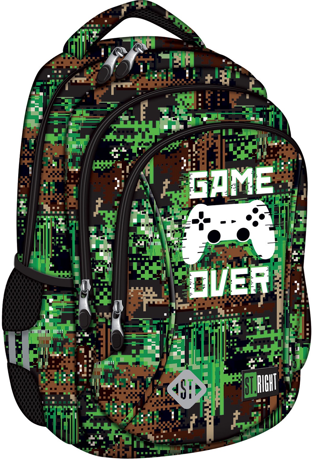Ghiozdan școlar  St. Right Game Over - Cu 3 compartimente