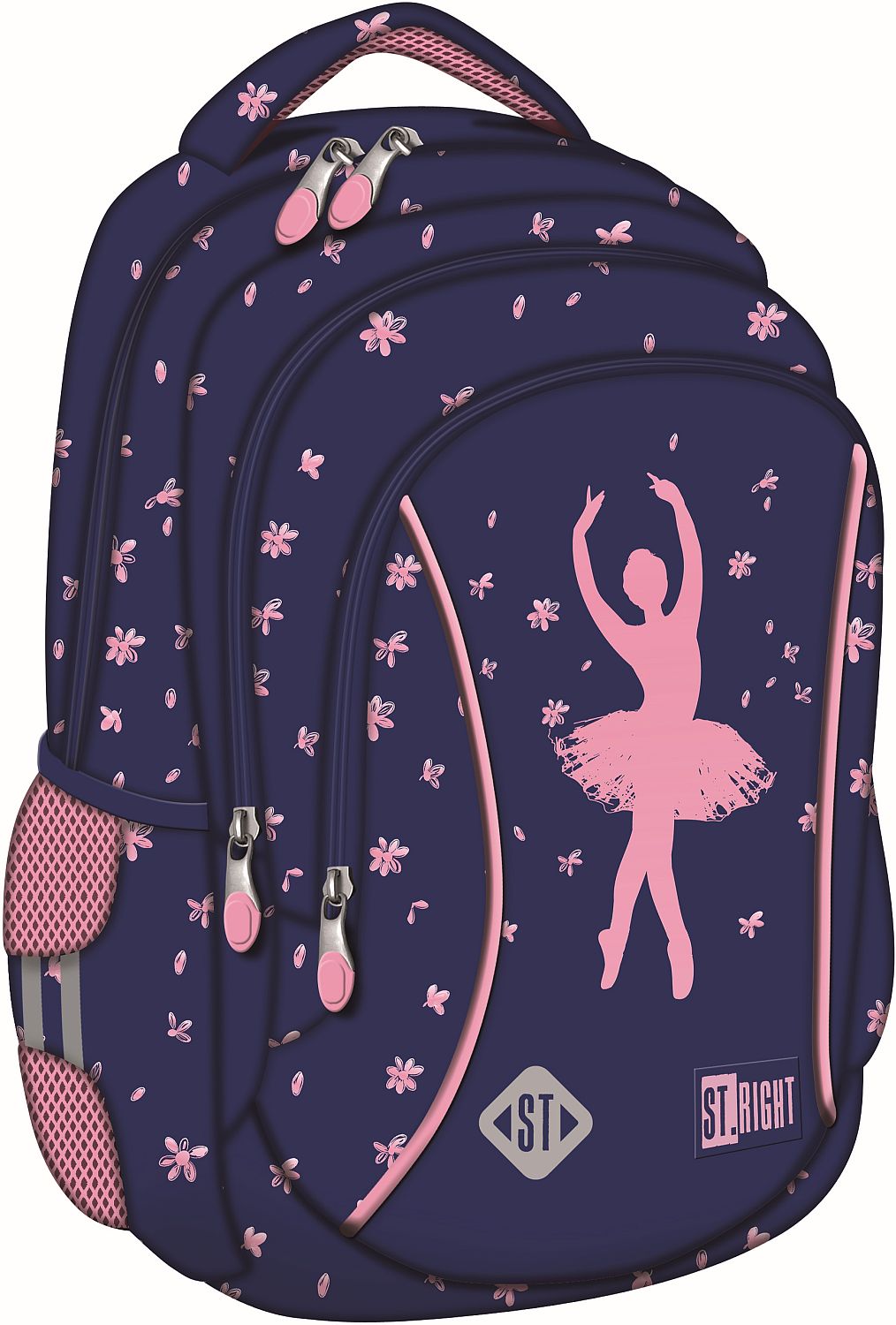 Ghiozdan școlar St. Right Pink Ballerina - 3 compartiment