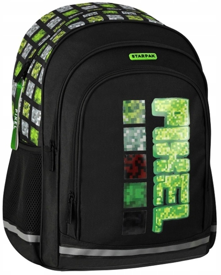Ghiozdan școlar  Starpak - Pixel Green