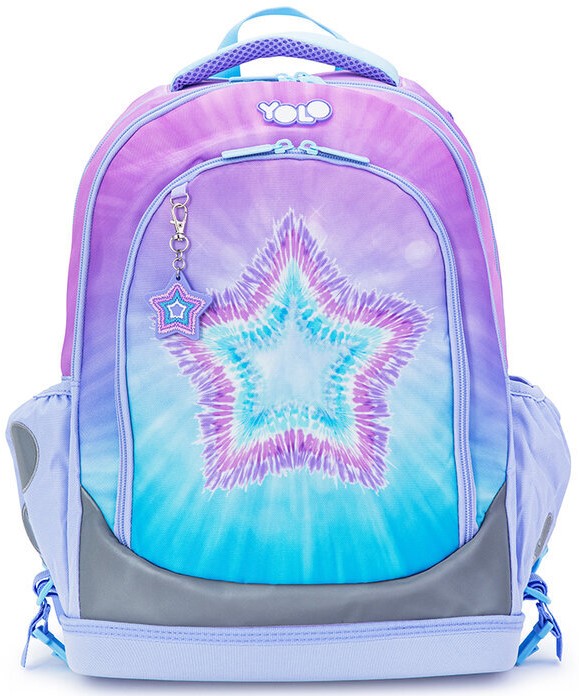Ghiozdan școlar  YOLO Pro - Tie Dye Stars, cu 2 compartimente si un buzunar termic