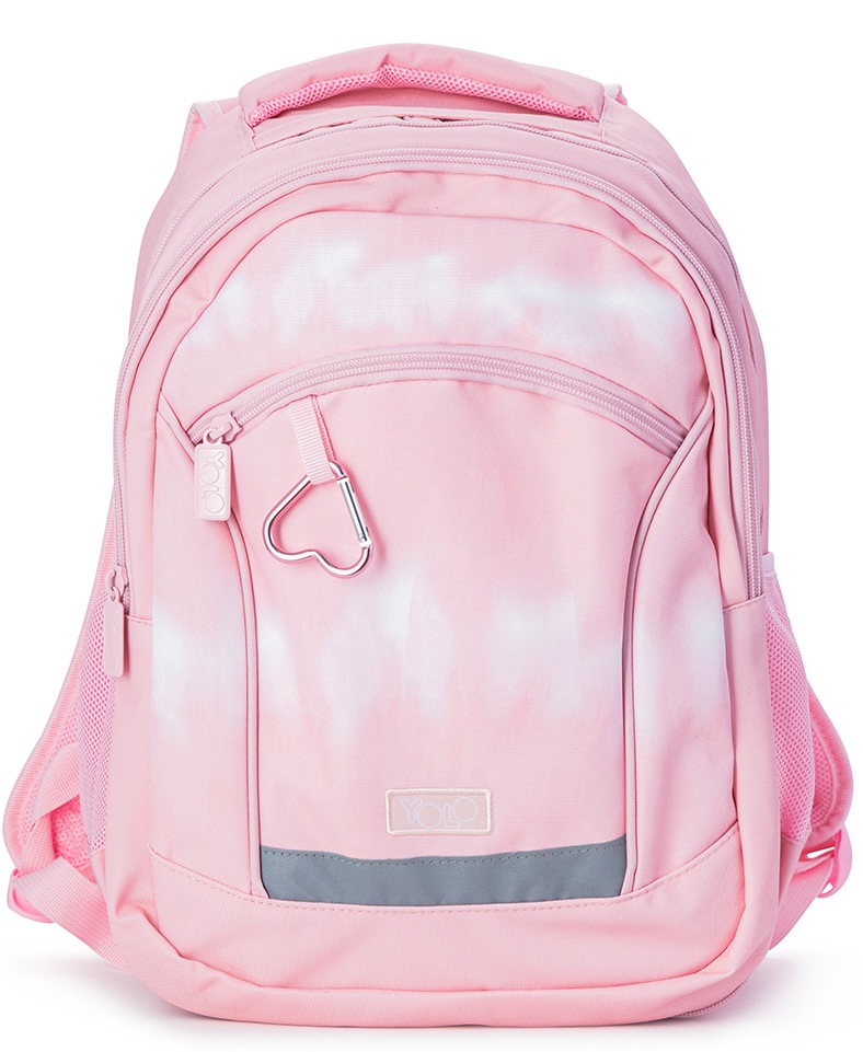 Ghiozdan școlar Yolo - Tie dye pink, 2 in 1