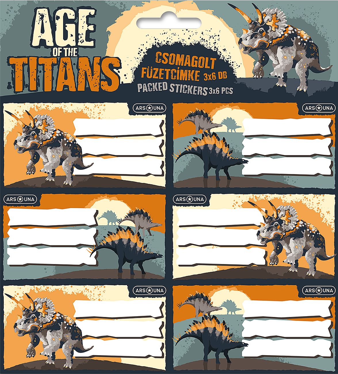 Etichete școlare Ars Una Age of the Titans - 18 bucăți