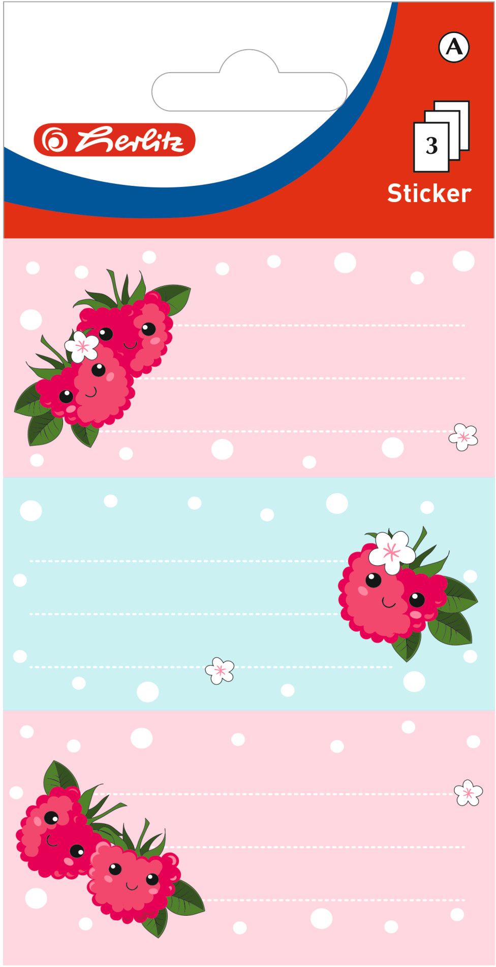 Etichete Scolare Zmeura, Herlitz, 3 x 3 Coli - imagine 2