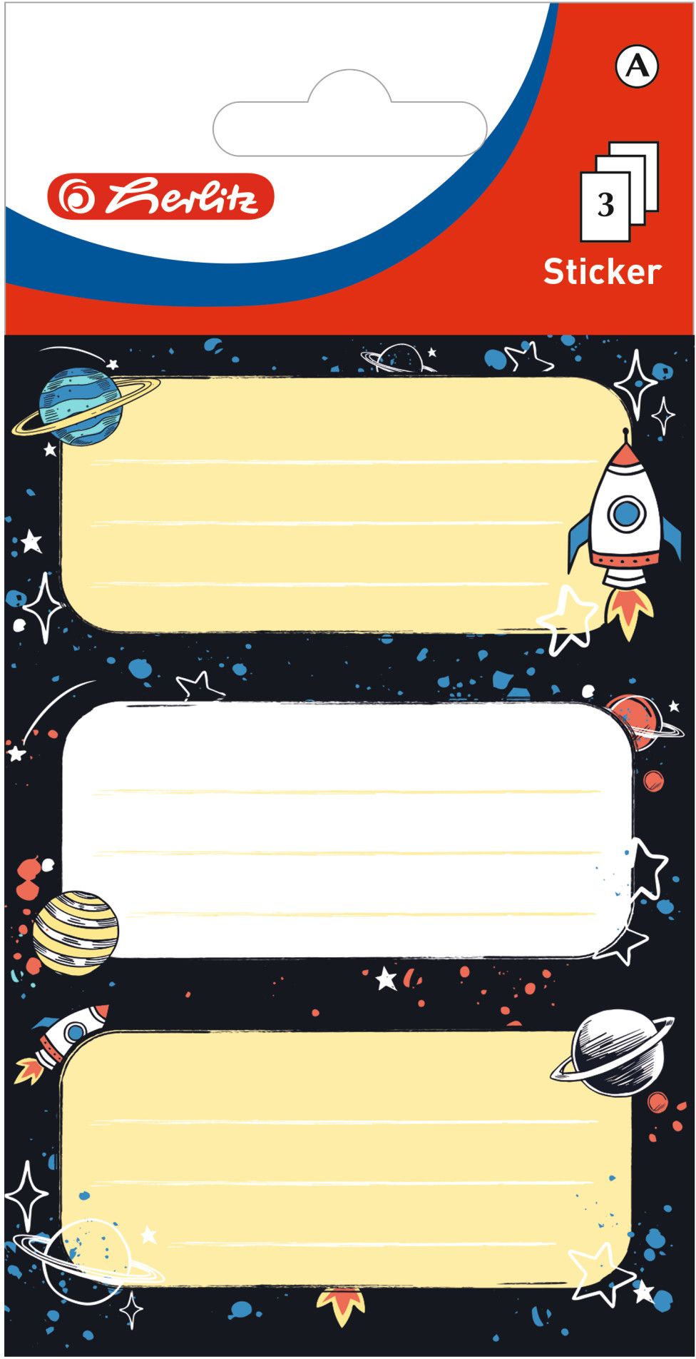 Etichete Scolare Space, Herlitz, 3 x 3 Coli - imagine 2