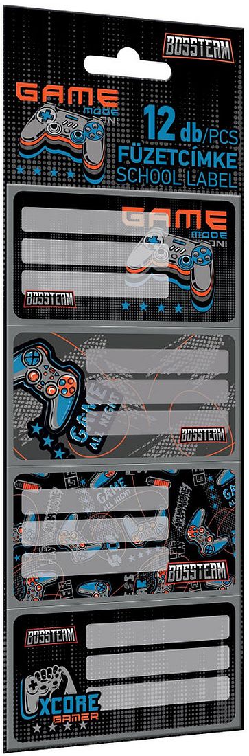 Etichete școlare Lizzy Card Bossteam Gamer Xcore - 12 buc