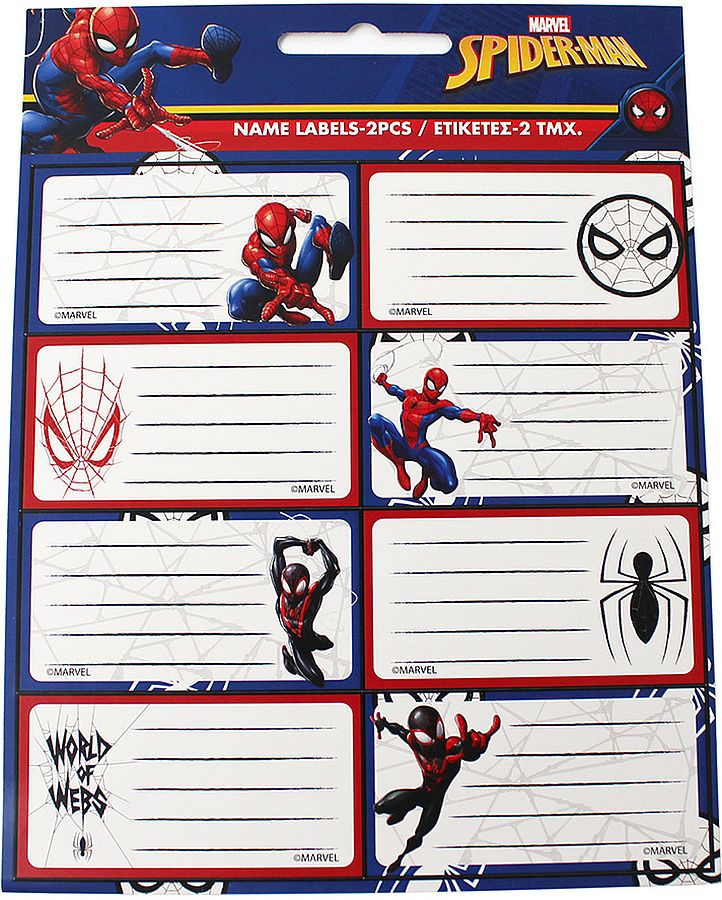 Etichete școlare Spider-Man - 16 buc