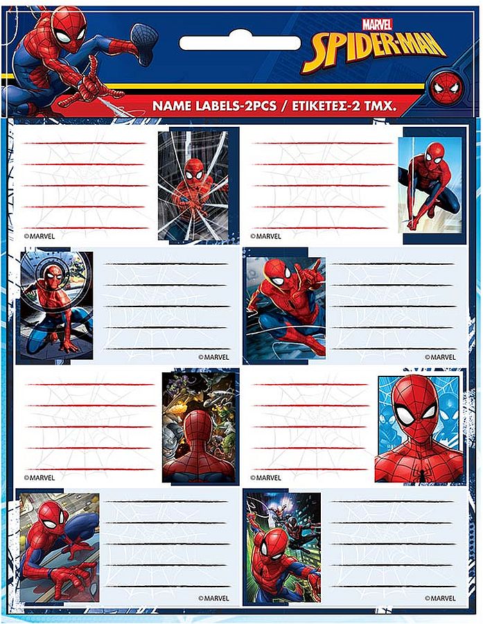Etichete școlare Spider-Man - 16 buc