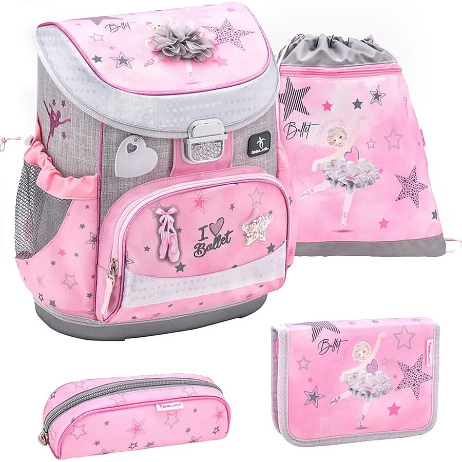 Set școlar Belmil - Ballet Light Pink, rucsac, două penare și sac