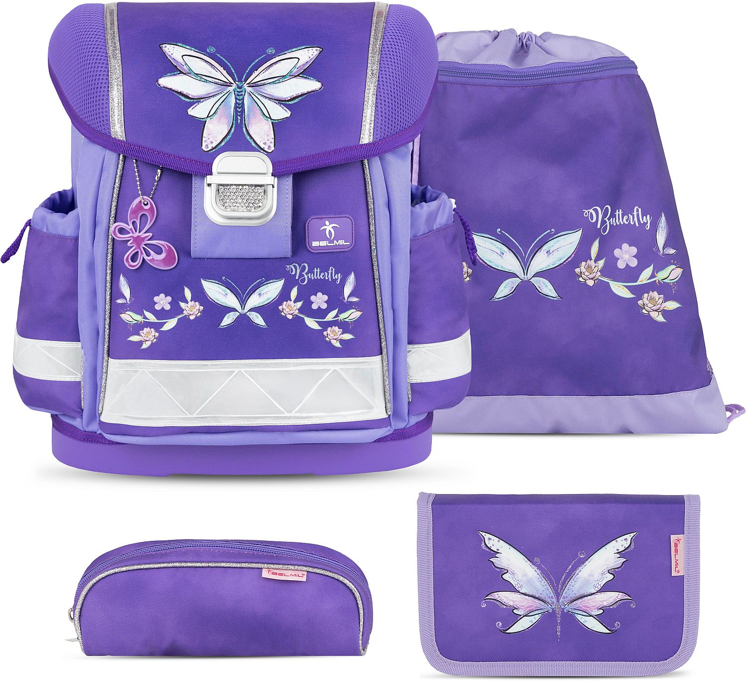 Set școlar Belmil - Starling Wings, rucsac, două penare și sac