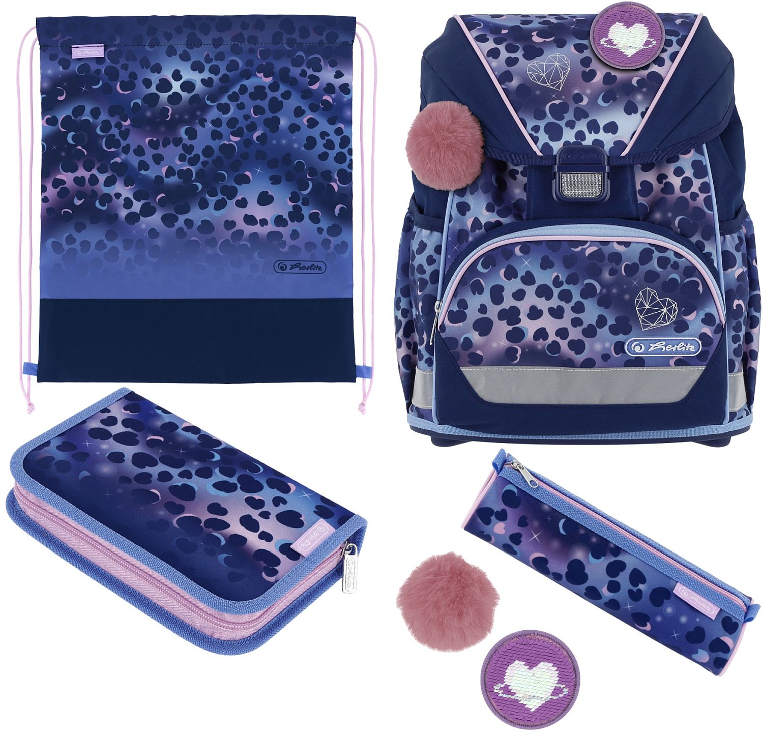 Set școlar Herlitz UltraLight XL Plus - Wild Cat, hiozdan , două…