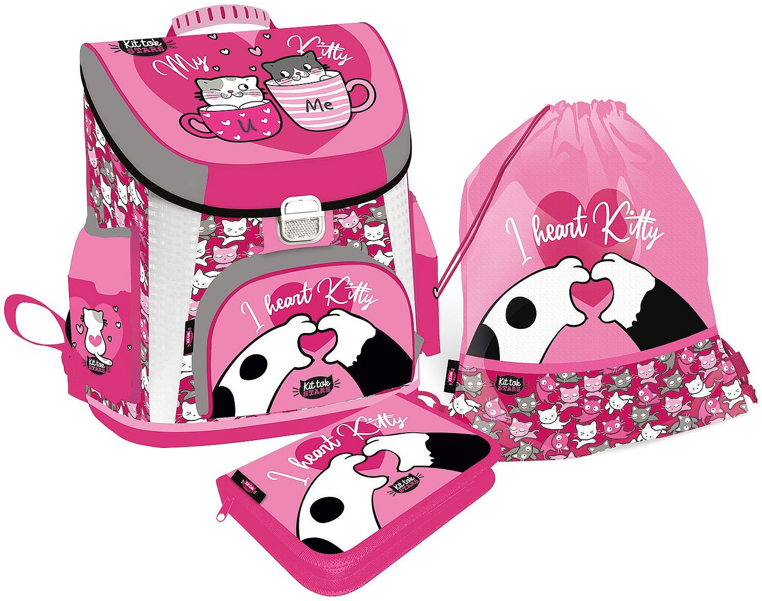 Set școlar Lizzy Card KitTok Heart Kitty - 3 в 1
