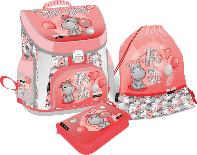 Set școlar Lizzy Card Lollipop Thiny Hippo - 3 în 1