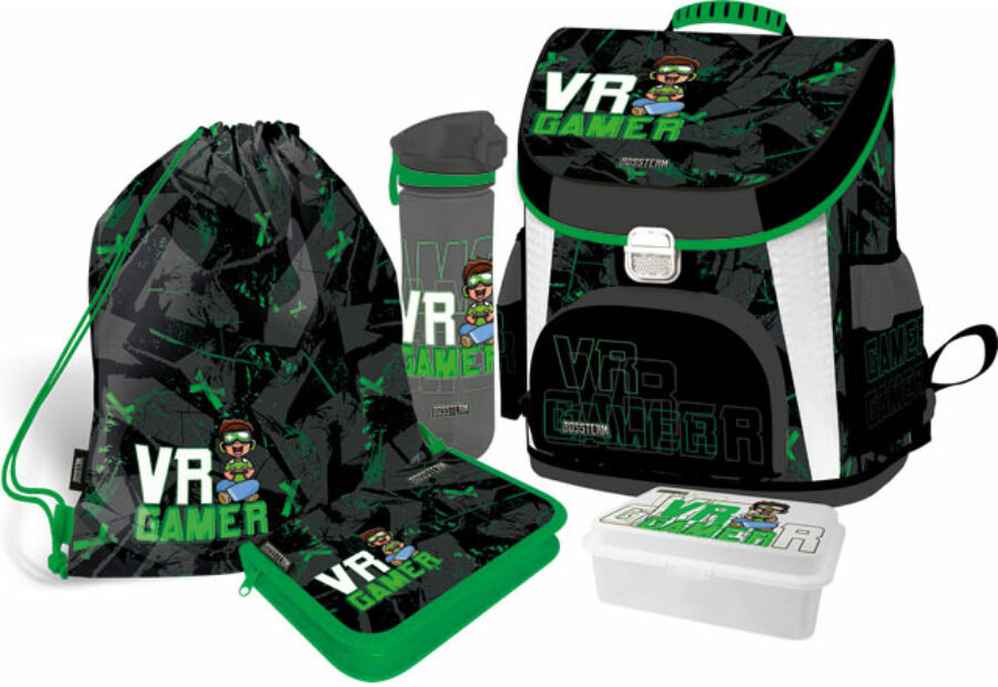 Set școlar Lizzy Card VR Gamer - Ghiozdan, geantă de sport, penar, cutie de alimente și sticlă