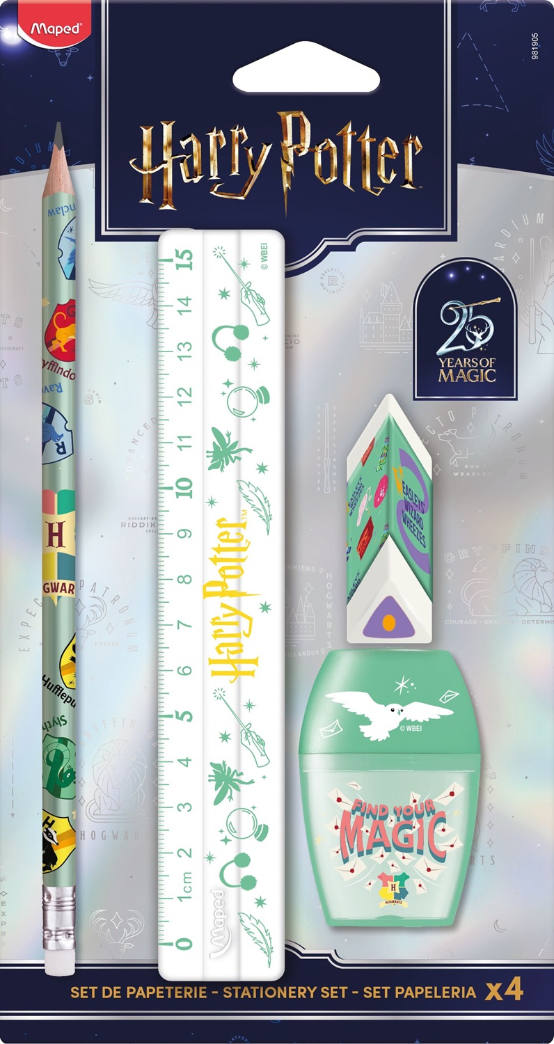 Set școlar Maped Harry Potter - 4 piese, verde