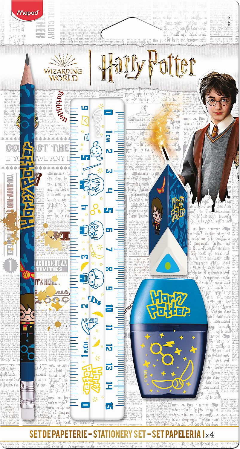Set școlar Maped Harry Potter - 4 piese, albastru