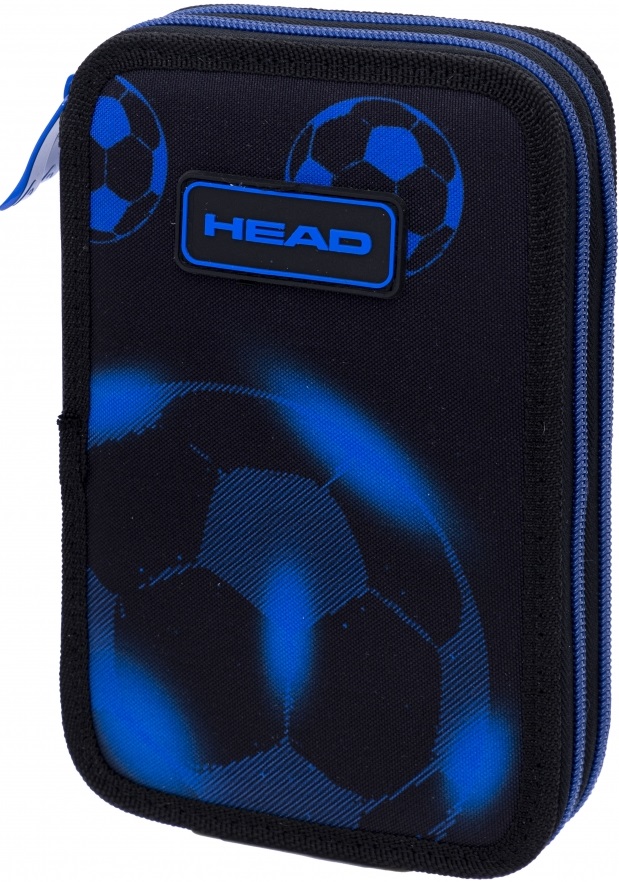 Penar școlar Astra Head - Fotbal albastru neon, 2 fermoare