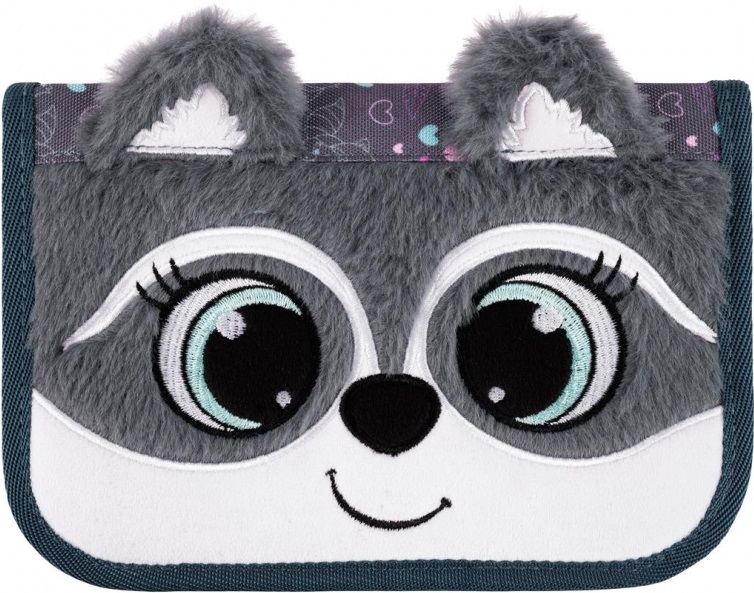 Penar școlar Bambino Premium Racoon - 1 compartiment cu 2 aripi