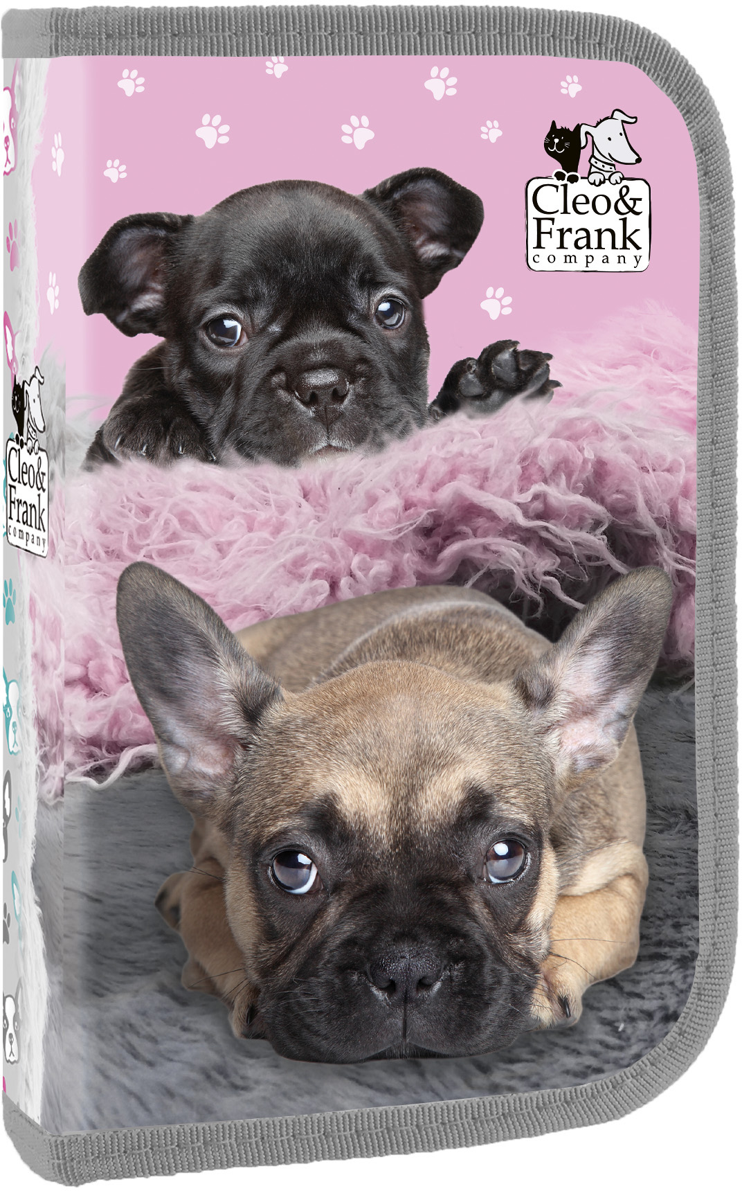 Penar scolar Derform Cleo & Frank - Puppies, cu un fermoar