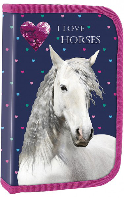Penar scolar Derform Horses - cu un fermoar