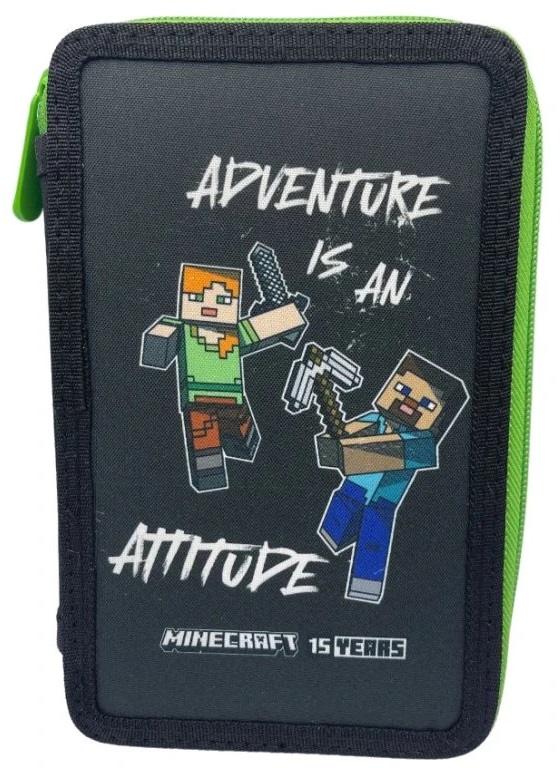 Penar școlar echipat  Minecraft - Adventure, 2 fermoare