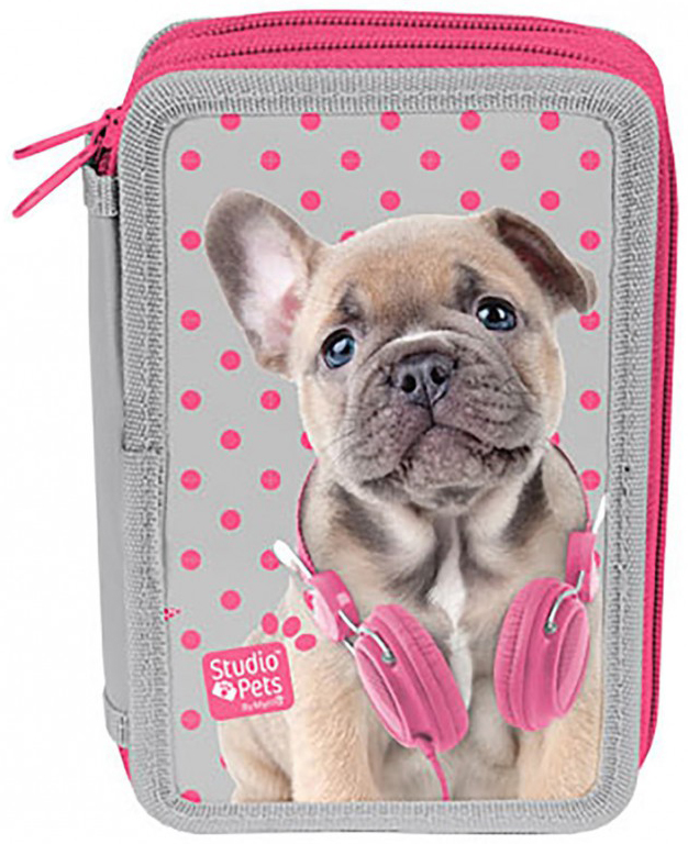 Penar școlar Paso Studio Pets - Good Vibes Only, cu 3 compartimente