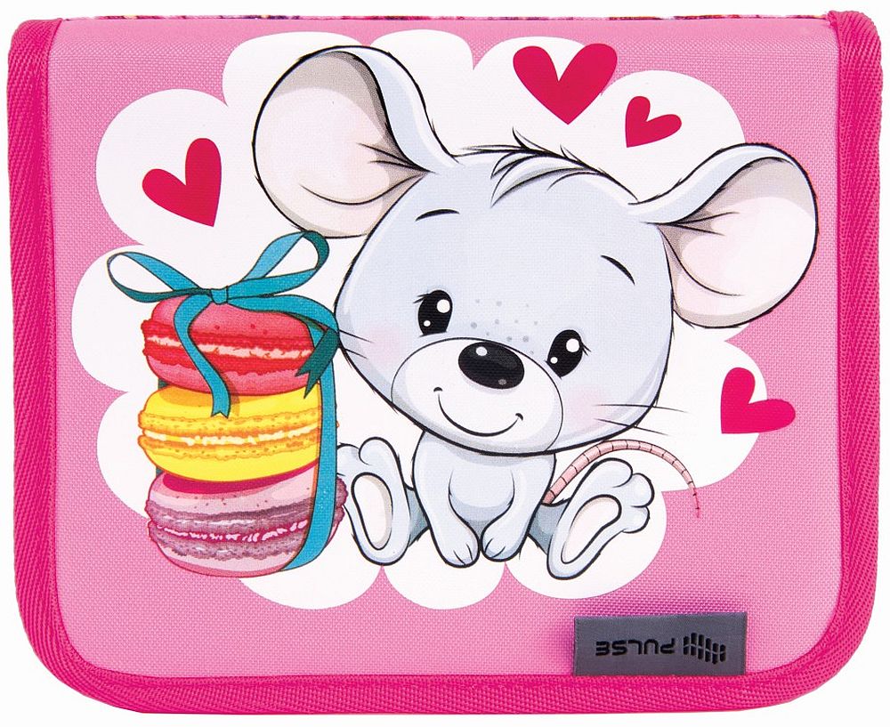 Penar școlar Pulse - Happy Mouse, 1 fermoar și 2 aripi