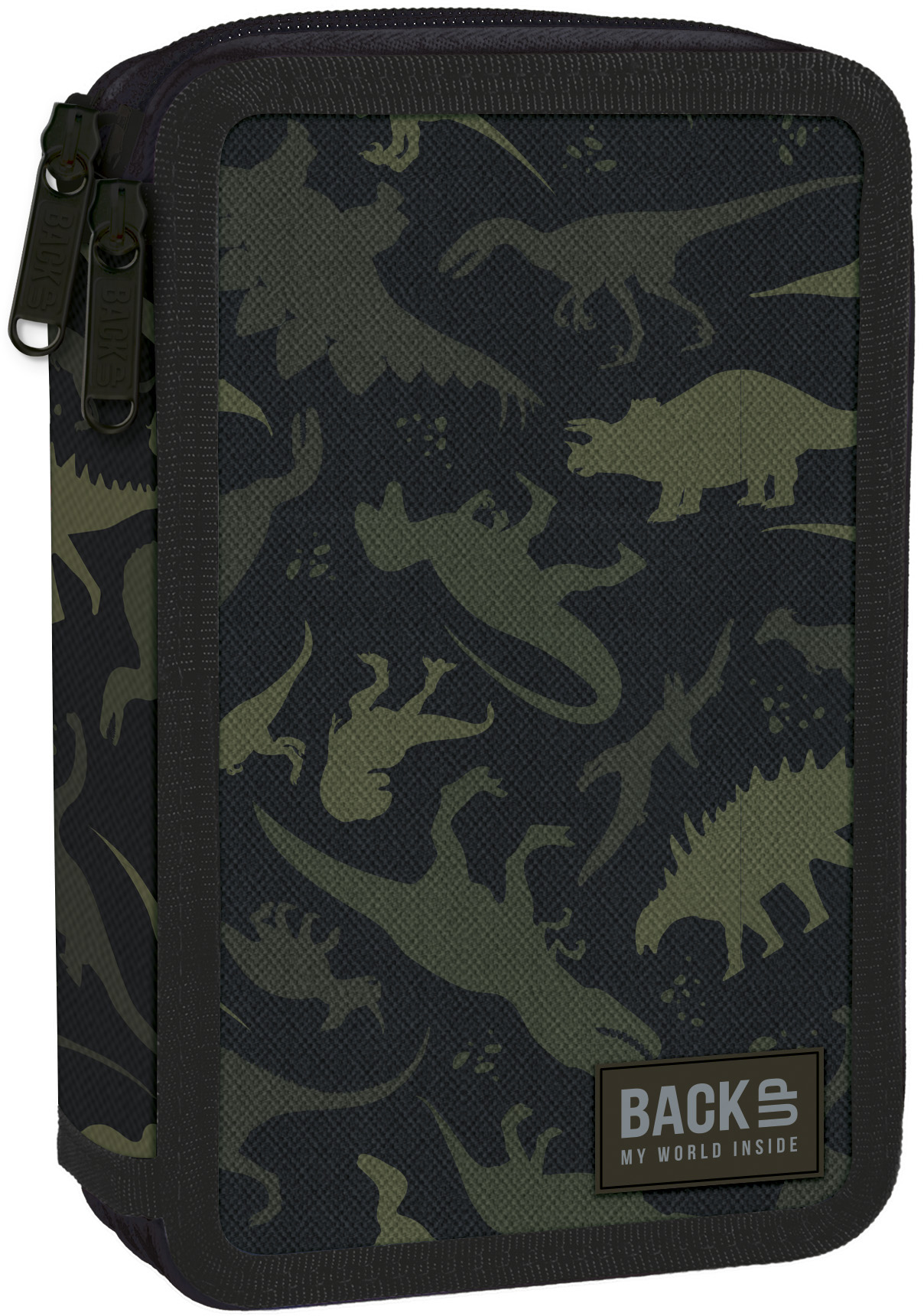 Penar școlar echipat Derform BackUp - Dinosaurs, 2  fermoare