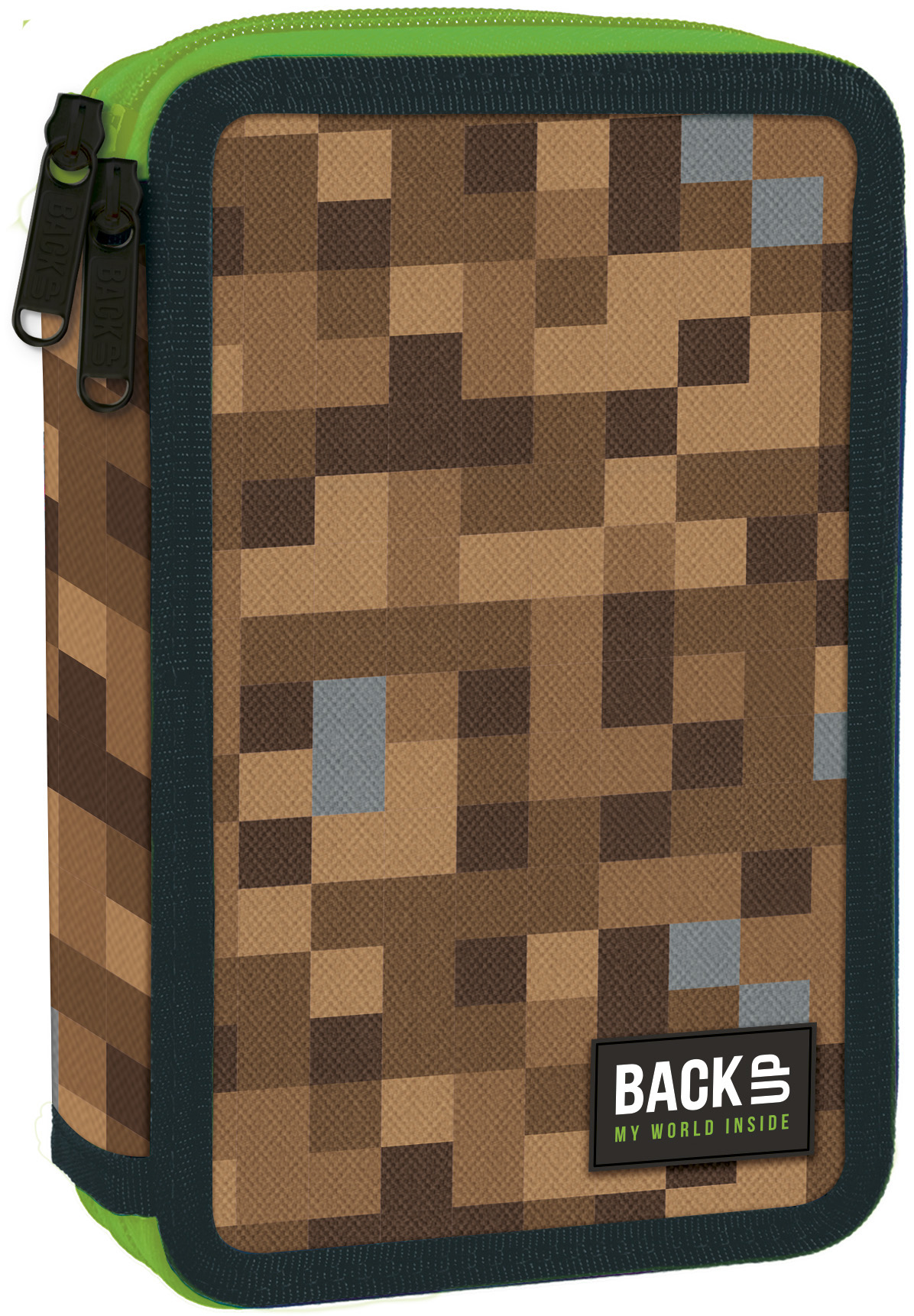 Penar școlar echipat Derform BackUp - Pixel craft, 2 fermoare