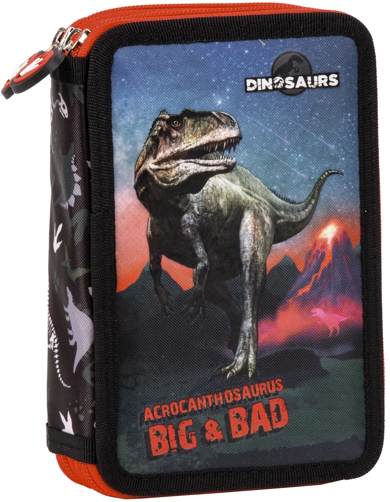 Penar școlar echipat Derform Dinosaur 17 - cu 2 fermoare