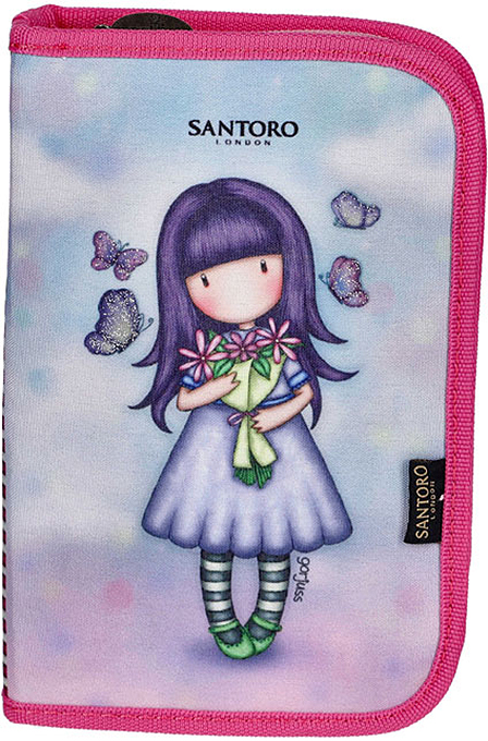 Penar școlar Santoro Gorjuss - Send Me Flowers, cu 1 fermoar