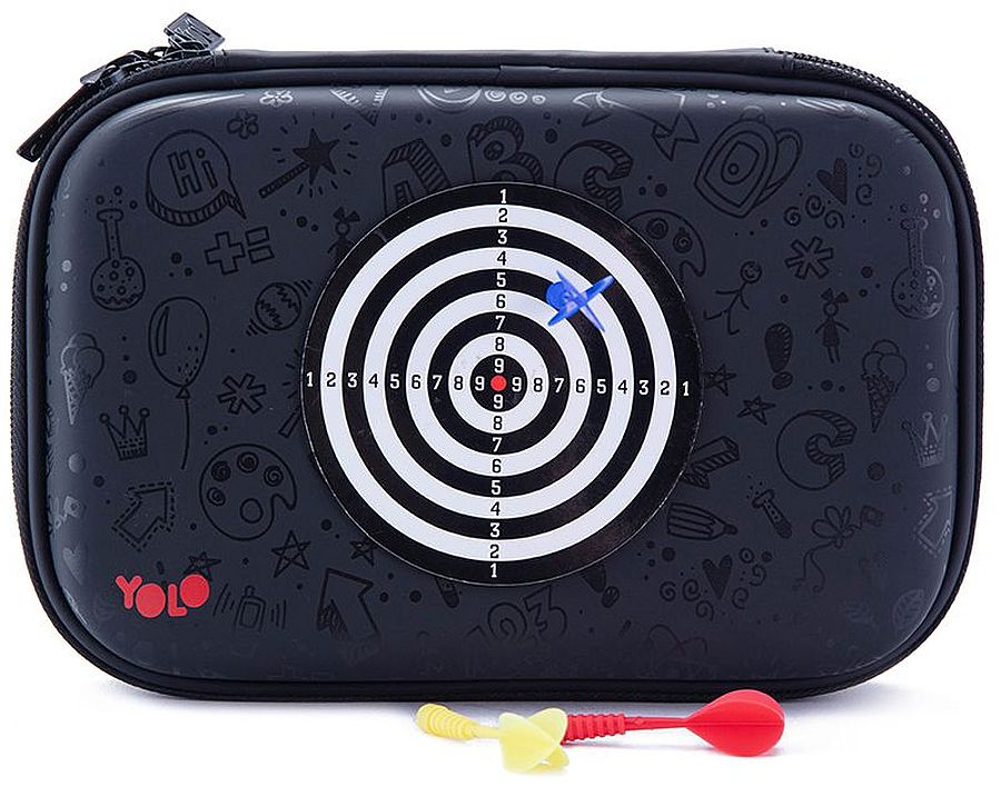 Penar școlar  YOLO - Dart Game, 2 fermoar, cu săgeți