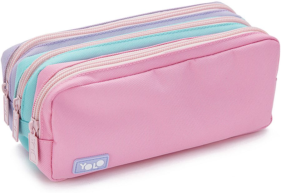 Penar școlar YOLO - Pink, 3 fermoare