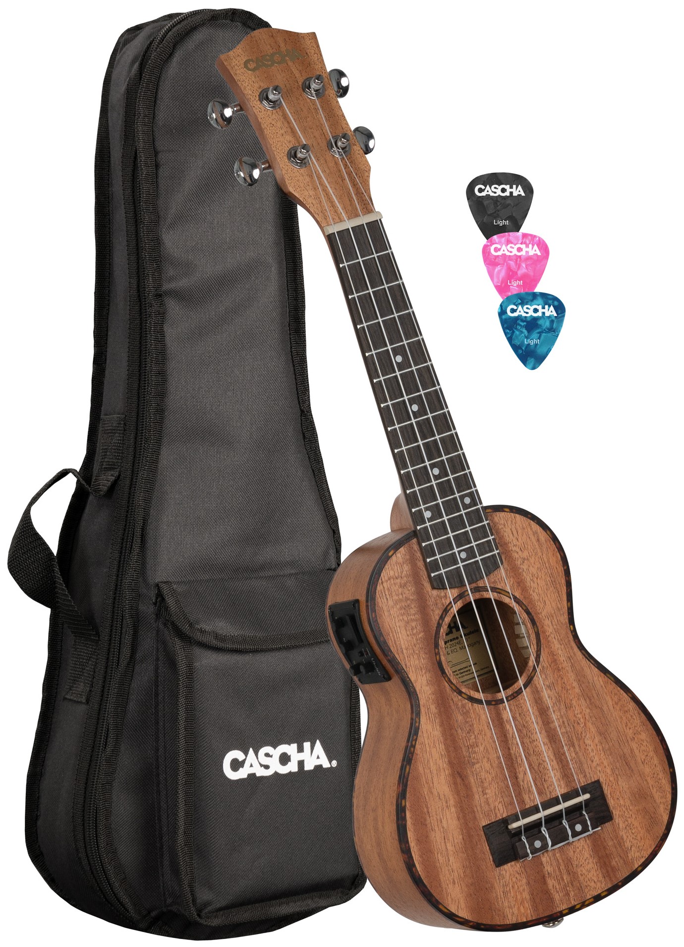 Ukulele soprano Cascha - HH 2026E Premium Mahogany, maro