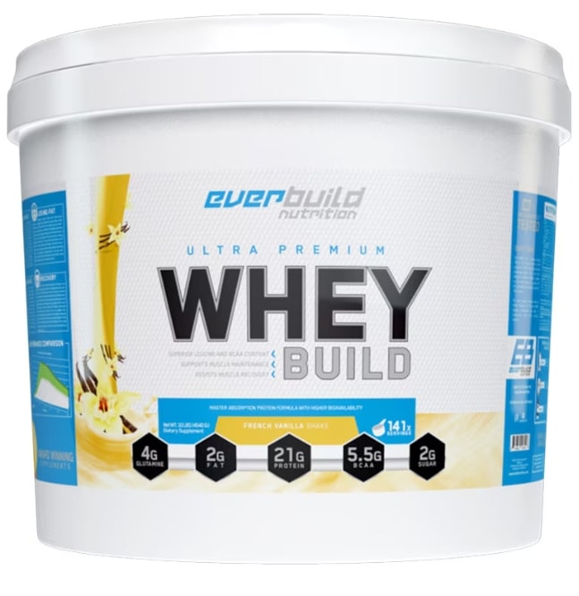 Ultra Premium Whey Build, vanilie franceză, 4.54 kg, Everbuild