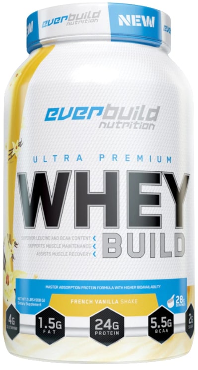 Ultra Premium Whey Build, Vanilie franceză, 908 g, Everbuild